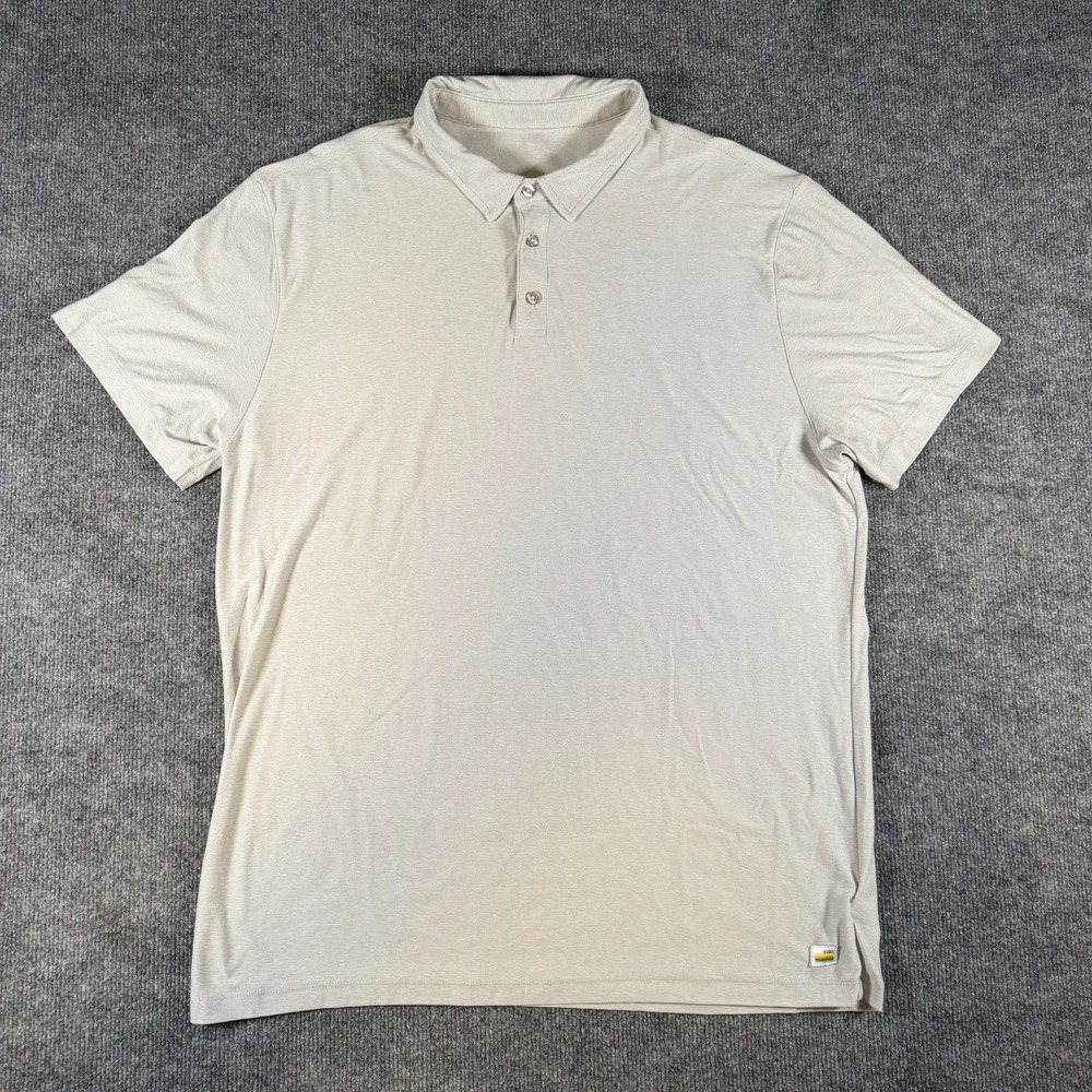 Vuori Strato Tech Polo Shirt Stretch Performance XL Men Grey Gym Active Golf